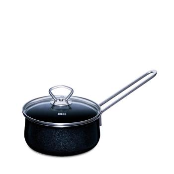 Riess Stielkasserolle mit Glasdeckel, Nouvelle Black Magic Extra Stark